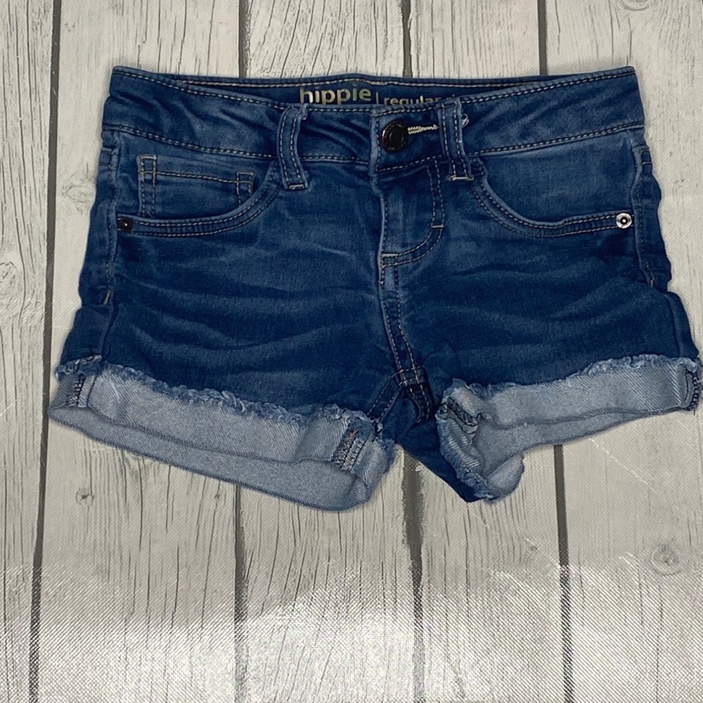 Hippie girl stretch denim shorts